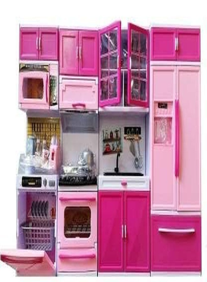 Mahi Enterprise Pretty Girl Dream House Kitchen Play Set - 4-Layer Modern Pretend Cooking Toy Set for Kids - Image 4